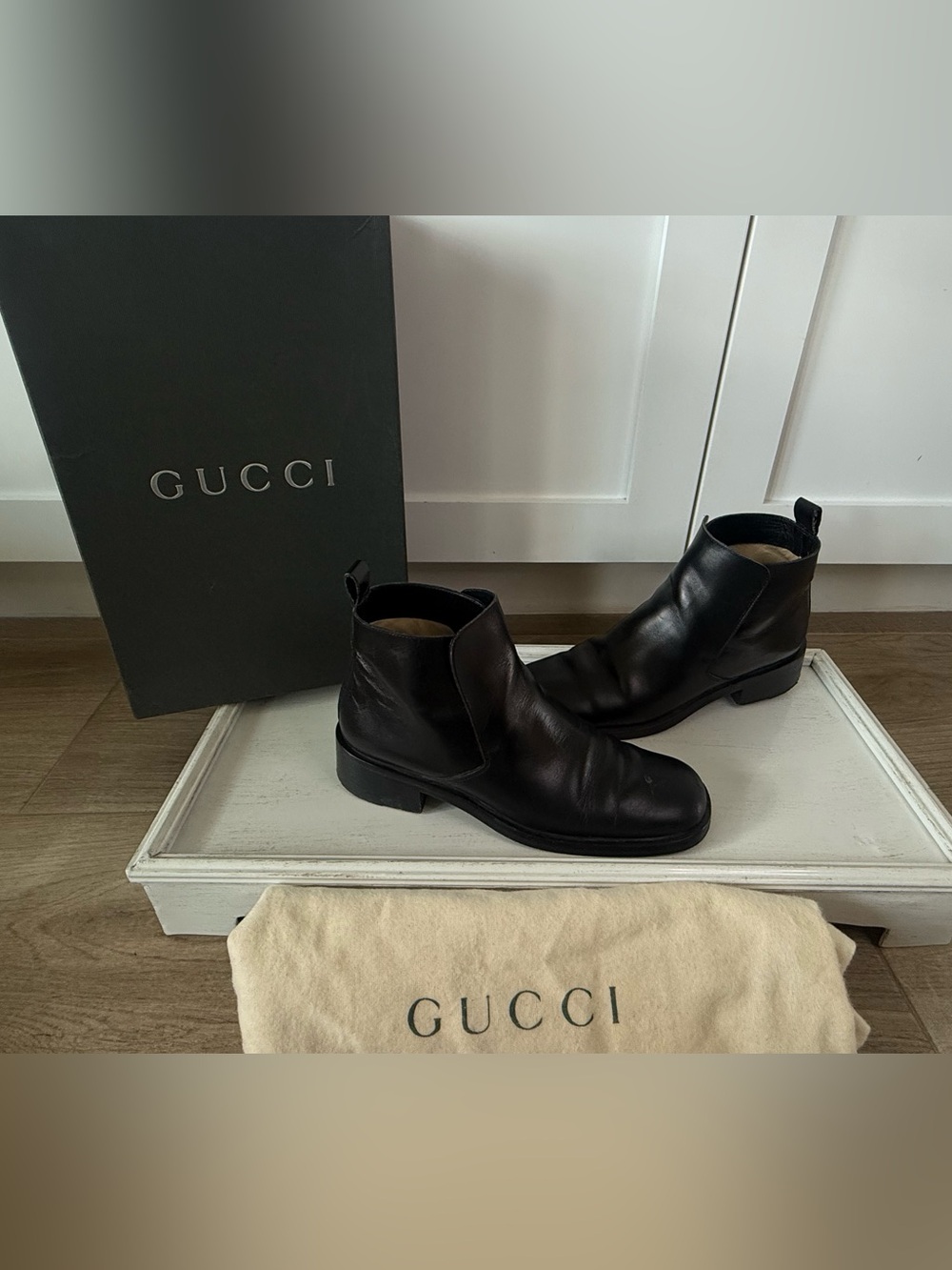 Gucci Black Leather Chukka Boots
